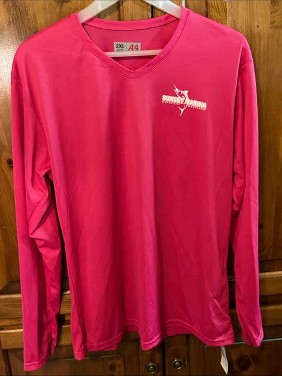 A4.com Tops - NWT Women's Long Sleeve V-Neck Performance Mesh Tee - Hot Pink